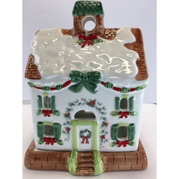 Pfaltzgraff Winterberry Christmas House Tea Light Candle Holder - Picture 13 of 14